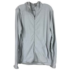 Lululemon Surge Warm Full Zip Heathered Sea Salt Men's Size Medium DAMAGED